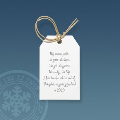 Moderne kerstkaart label hout 2