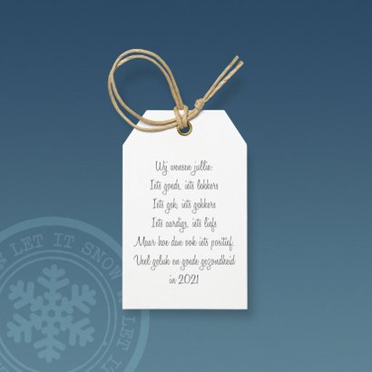 Moderne kerstkaart label hout 2