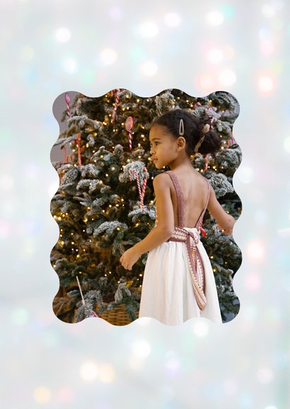 Moderne kerstkaart met bokeh en glitter magical christmas 2