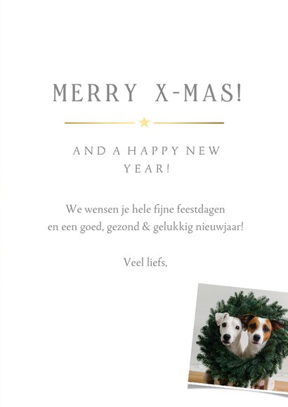 Moderne kerstkaart met eigen foto en aanpasbare teksten 3