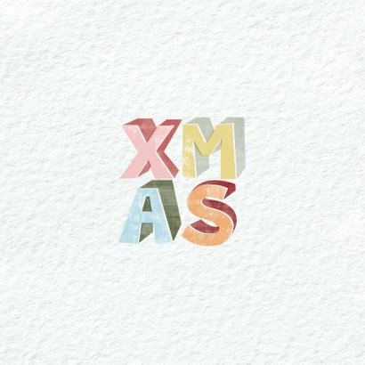 Moderne kerstkaart met geïllustreerde tekst xmas 2