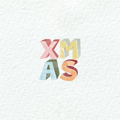 Moderne kerstkaart met geïllustreerde tekst xmas Achterkant