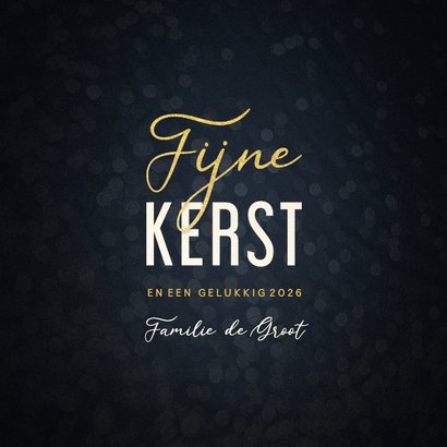 Moderne kerstkaart met woorden in goudlook 3