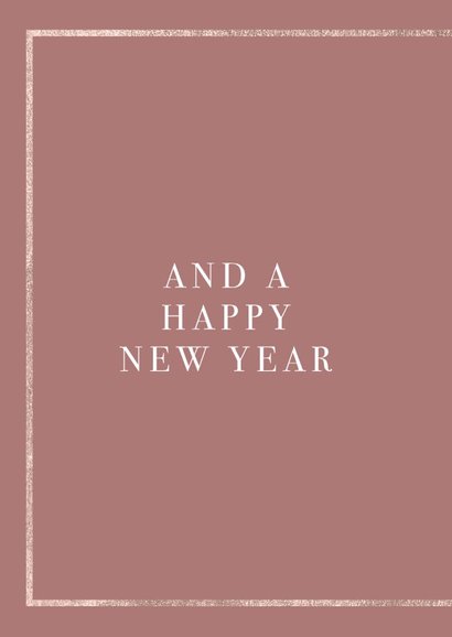 Moderne kerstkaart rosé kleur, kaders en typografie 2