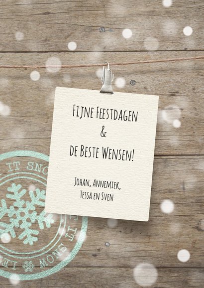 Moderne kerstkaart sneeuwvlok 3