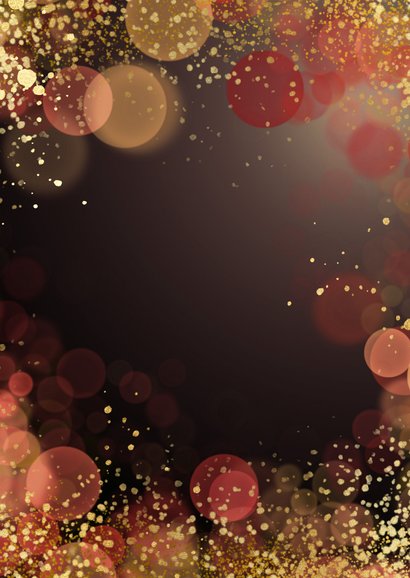 Moderne kerstkaart sprankelend cijferballonnen goud logo Achterkant