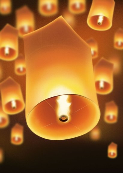 Moderne kerstkaart wensballon veel lichtpuntjes voor 2027! 2