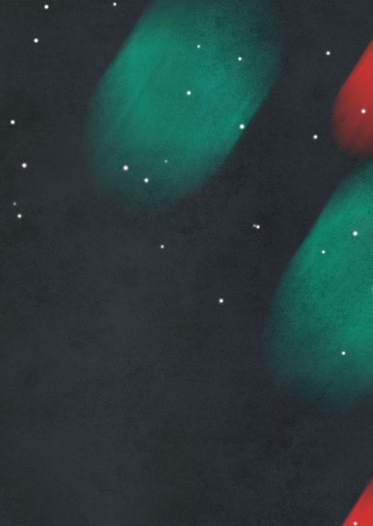 Moderne kerstkaart zakelijk 2026 groen en rood Achterkant