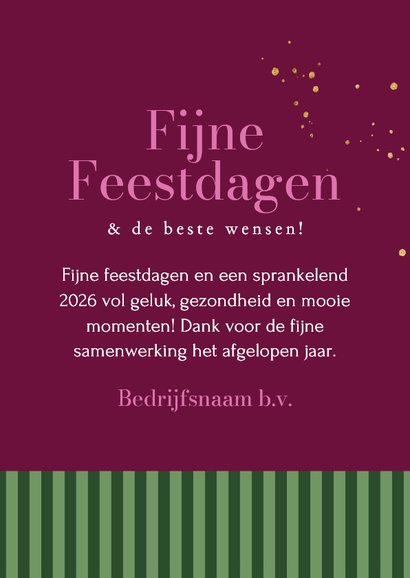 Moderne kerstkaart zakelijk streeppatroon kleurrijk foto 3