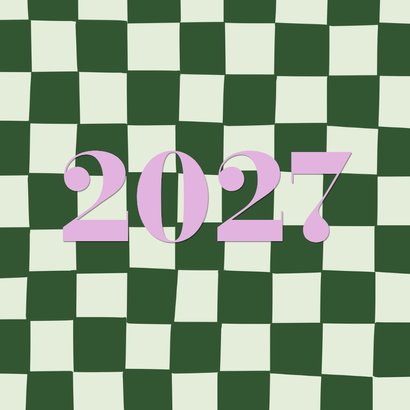 Moderne kerstkaarten met groene blokjes 2027 2