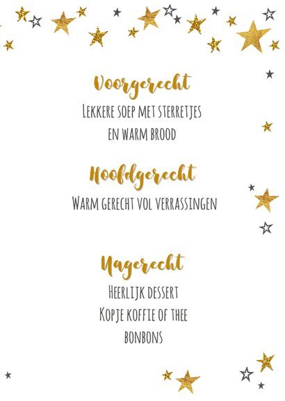 moderne menukaart goud bestek en sterren 3