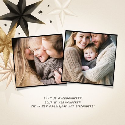 Moderne Nieuwjaarskaart 2026 papieren kerststerren 2