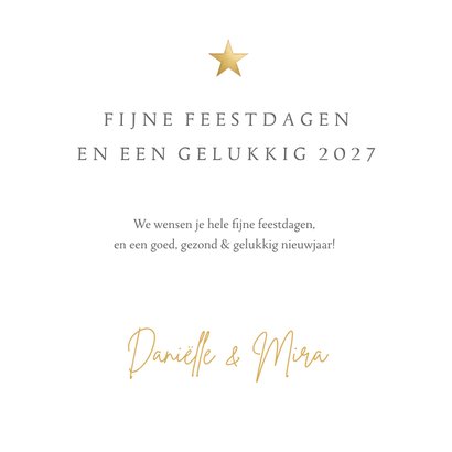 Moderne nieuwjaarskaart fotocollage met 4 foto's en ster 3