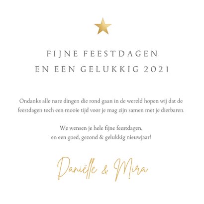 Moderne nieuwjaarskaart fotocollage met 4 foto's en ster 3