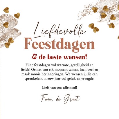 Moderne nieuwjaarskaart liefdevolle feestdagen harten goud 3