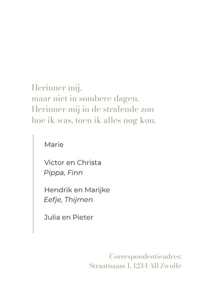 Moderne rouwkaart collage landschap tekst herinnering 2