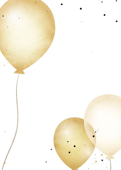 Moderne uitnodiging foto's 50 jaar verjaardag ballonnen Achterkant