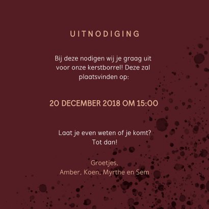 Moderne uitnodiging Kerstborrel 3