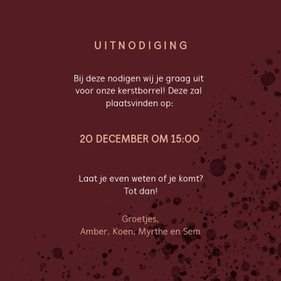 Moderne uitnodiging Kerstborrel 3