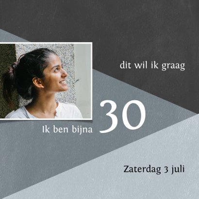 Moderne uitnodiging met foto en vlakken 2