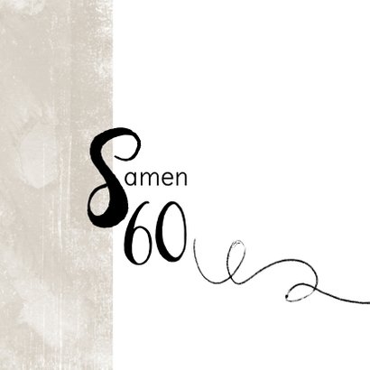 Moderne uitnodiging 'Samen 60!' met foto 2
