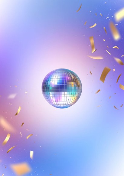 Moderne uitnodiging verjaardag 50 jaar ballonnen disco Achterkant