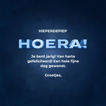 Moderne verjaardagskaart 3D confetti hoera! 3