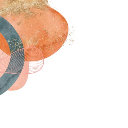 Moderne verjaardagskaart vrouw met grafische geovormen 2