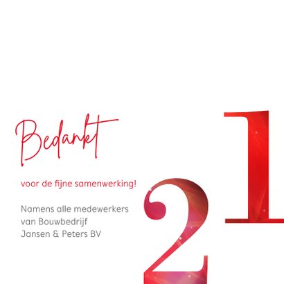 Moderne zakelijke kerstkaart 2021 in rood met goud 3