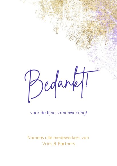 Moderne zakelijke kerstkaart 2023 in paars met goud 3