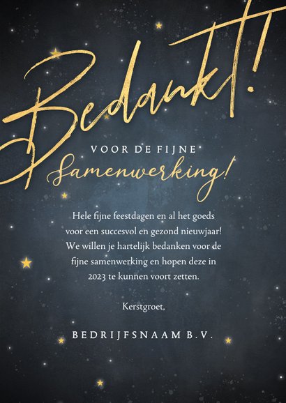Moderne zakelijke kerstkaart bedankt foto sterren 2023 3