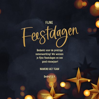 Moderne zakelijke kerstkaart kerstster goud blauw 3