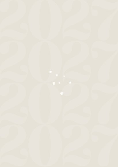 Moderne zakelijke kerstkaart linnen look beige 2027 logo Achterkant