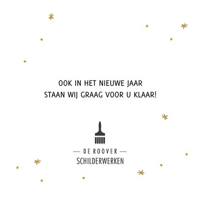 Moderne zakelijke kerstkaart merry christmas sterretjes goud 3