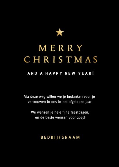 Moderne zakelijke kerstkaart met gouden kerstboom in verf 3