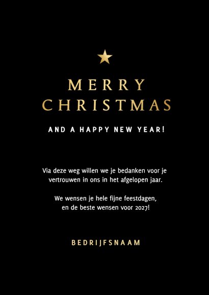 Moderne zakelijke kerstkaart met gouden kerstboom in verf 3