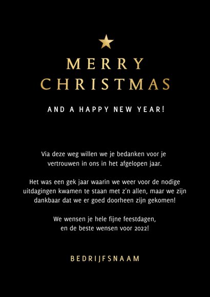 Moderne zakelijke kerstkaart met gouden kerstboom in verf 3