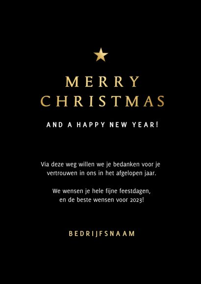 Moderne zakelijke kerstkaart met gouden kerstboom in verf 3