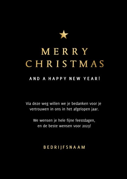 Moderne Zakelijke Kerstkaart Met Gouden | Kaartje2go