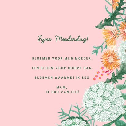 Moederdag bloemenkaart met paardenbloemen 3