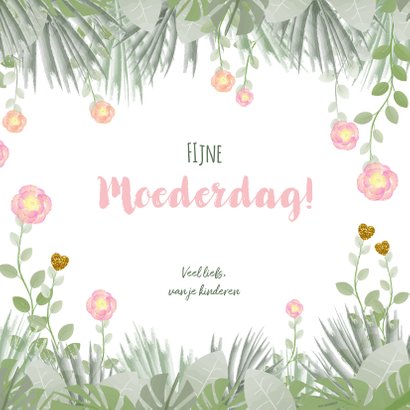 Moederdag hippe kaart bloemen en botanica 3