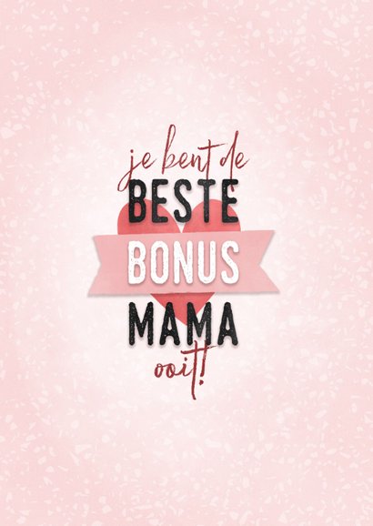 kaart beste bonus mama met hartje en | Kaartje2go