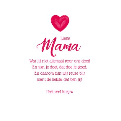 Moederdag kaart groot hart allerliefste mama 3