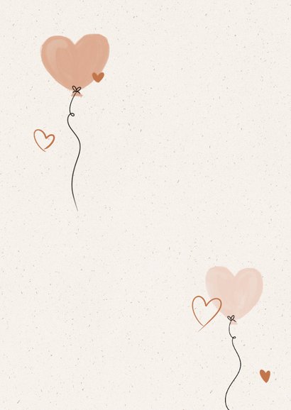 Moederdag kaart heel veel liefs met roze hartjes ballonnen 2