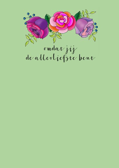 Moederdag kaart Kat met bloementooi - SK 3