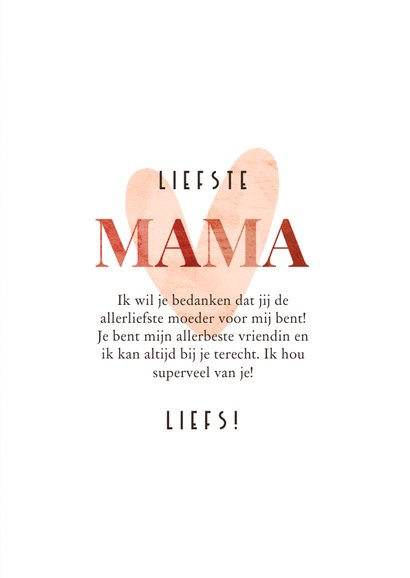 Moederdag kaart met foto, naam en hart liefste mama stijlvol 3