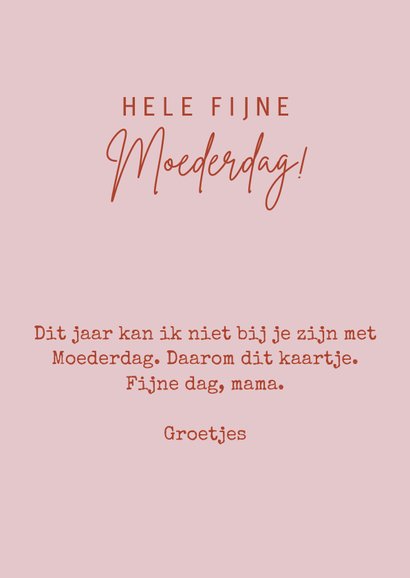 Moederdag kaart met hart en de tekst: Mama je bent lief 3