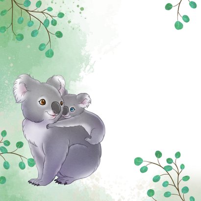 Moederdag kaart met mama koala en baby  2