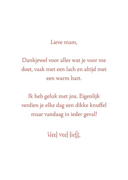 Moederdag kaart met schattige egel die een knuffel geeft 3