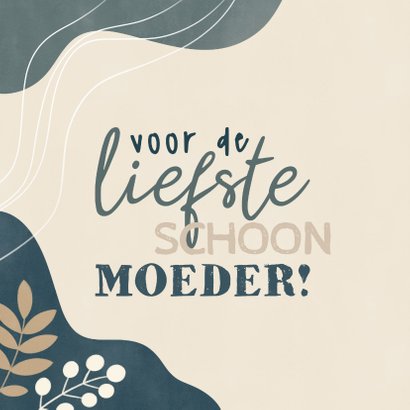 Moederdag kaart voor schoonmoeder met plantjes en vormen 2